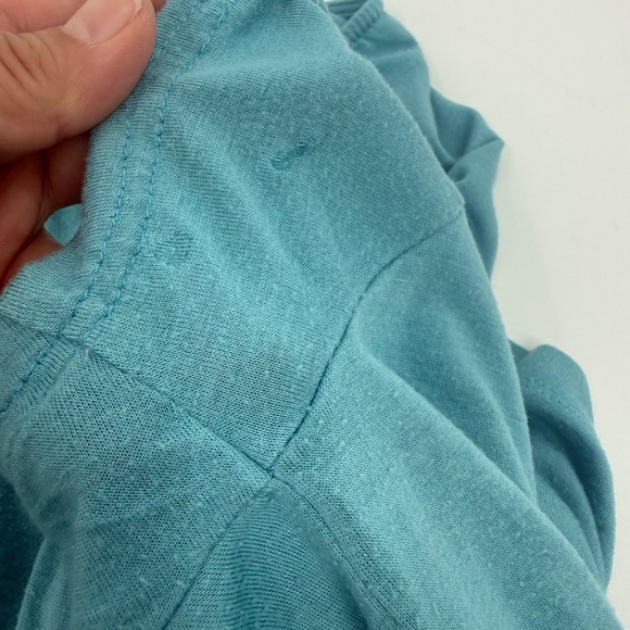 Bella Bird Dress Women XXL Blue Short Sleeve Stretch Midi Scoop Neck Comfy - Picture 2 of 10